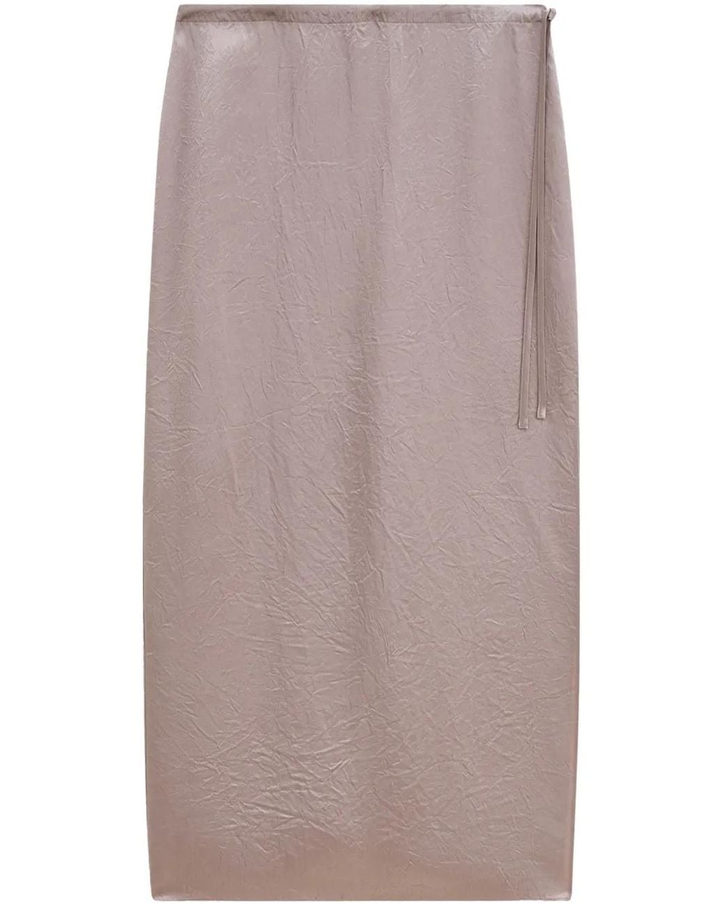 Filippa K Brown Satin Midi Skirt