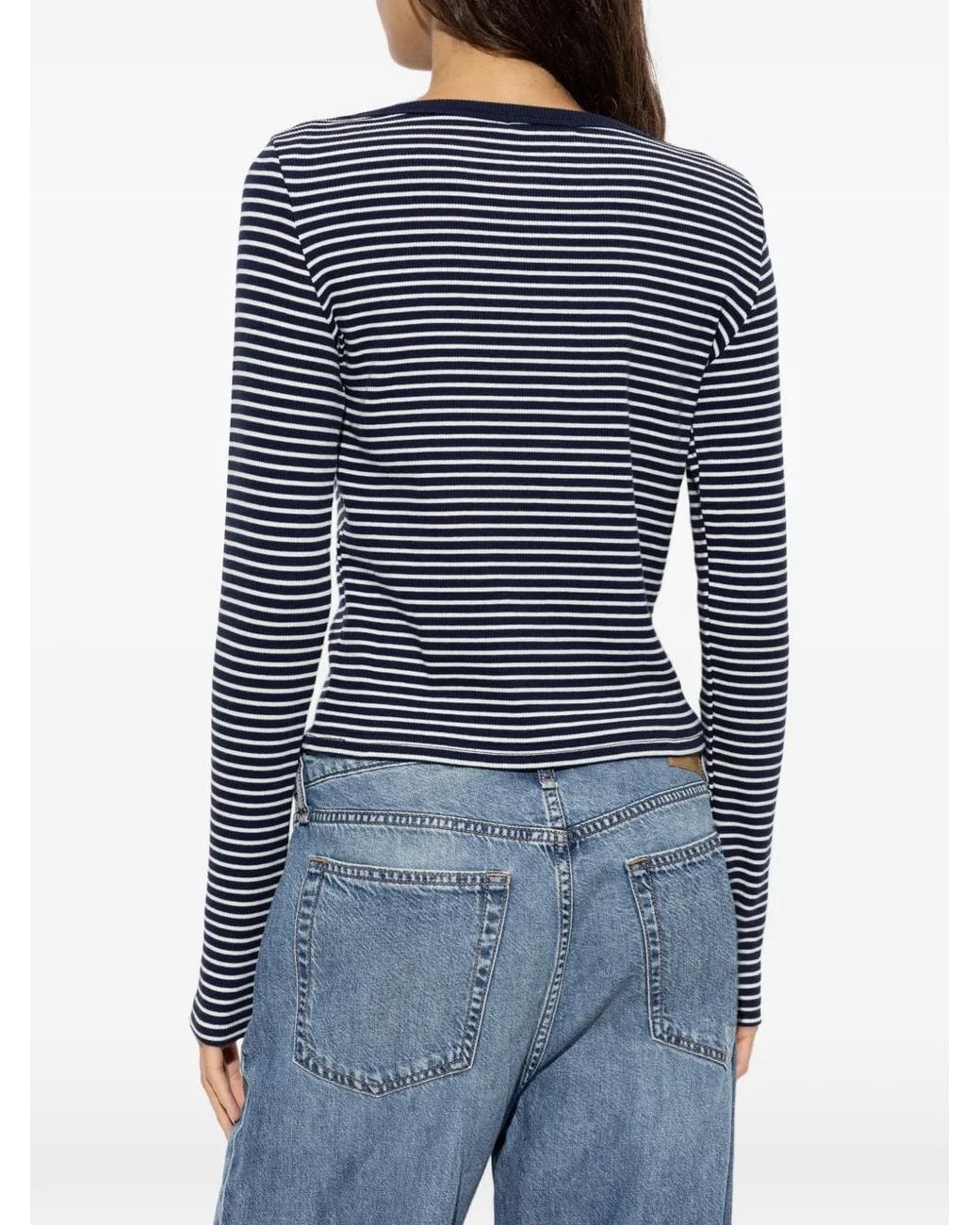 Rag & Bone Blue The Essential Striped Long-Sleeve Top