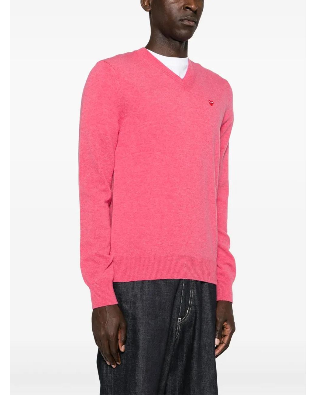 COMME DES GARÇONS PLAY Pink Pullover Mit Herz-Patch