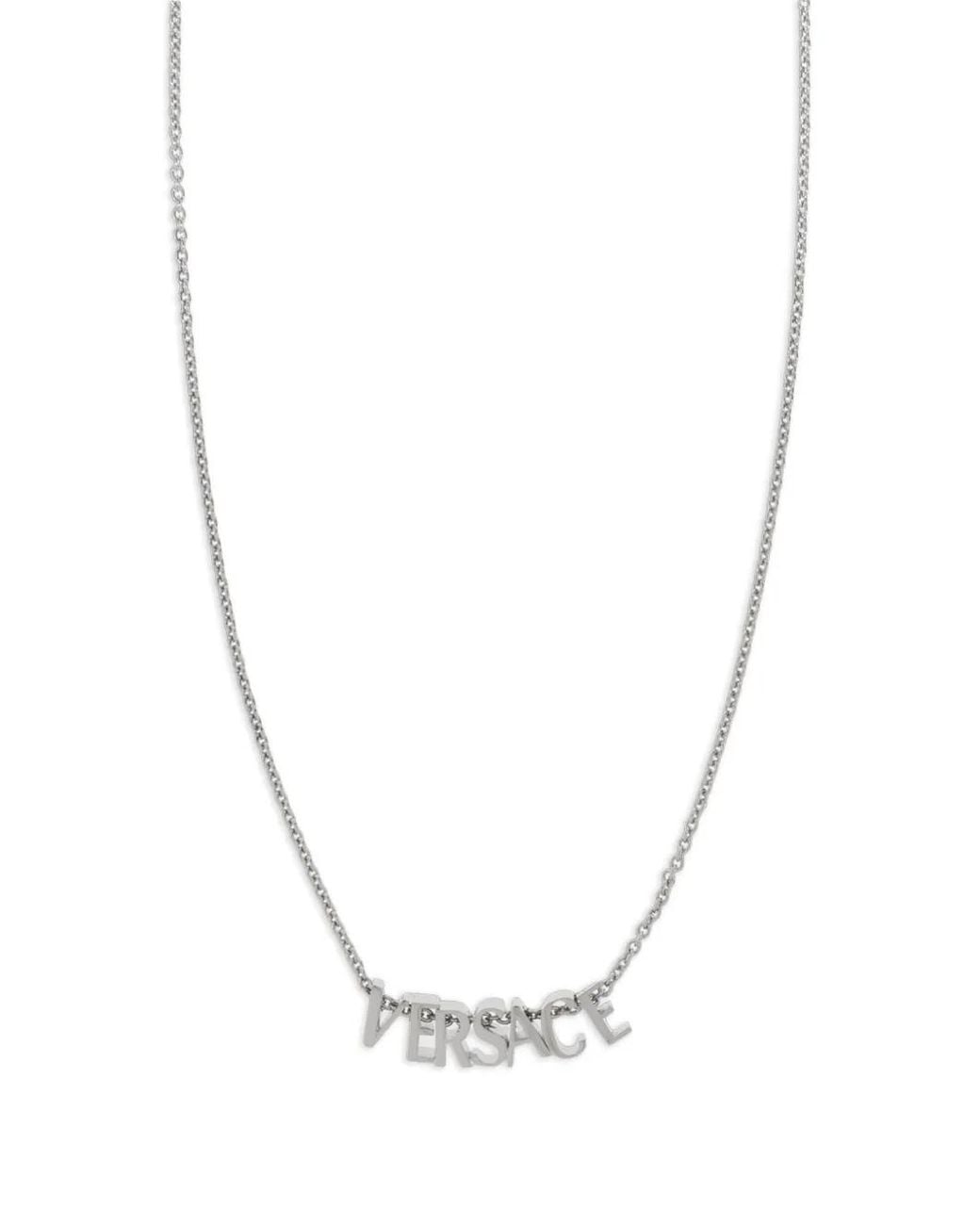 Versace White Halskette Mit Logo