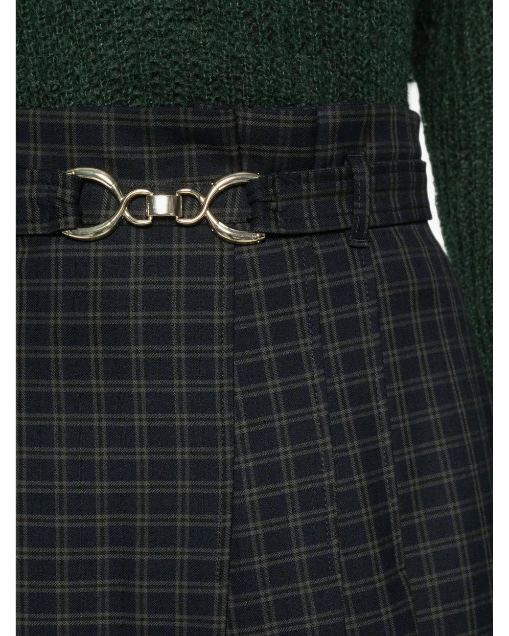 iBlues Black Tartan Pleated Skirt