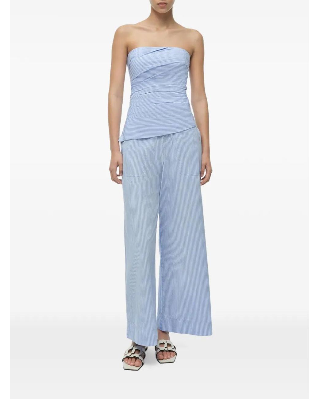 Jonathan Simkhai Blue Emerson Striped Top