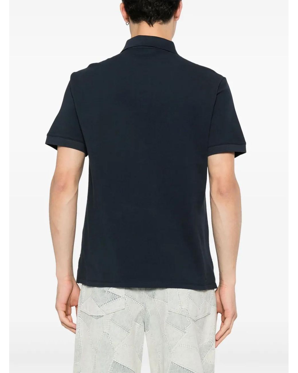 Just Cavalli Blue Piqué-Weave Polo Shirt for men