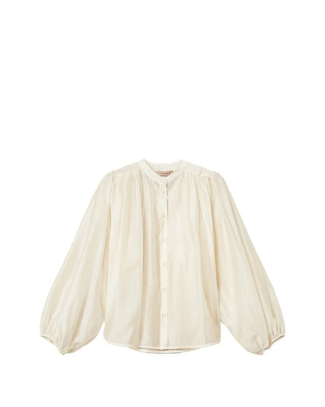 Twinset White Voile Shirt With Gathering