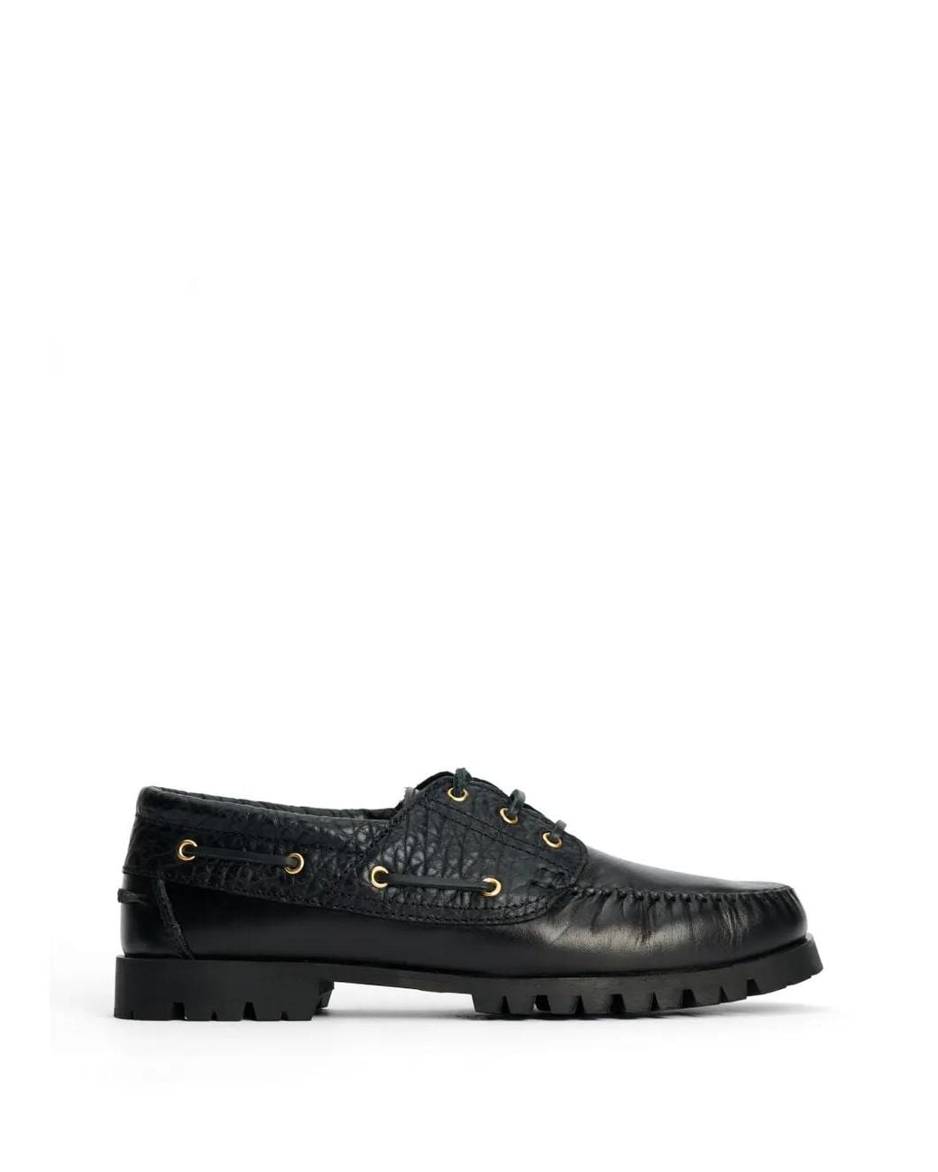 VINNY'S Black Mocassins Aztec À Effet Peau De Crocodile for men