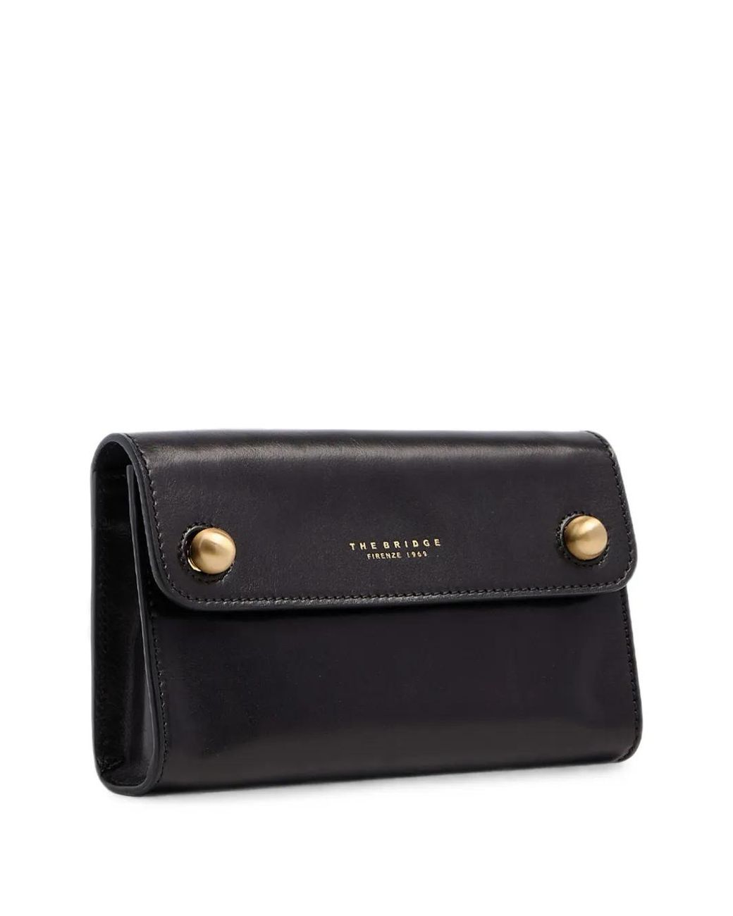 The Bridge Black Flap-Closure Clutch Bag