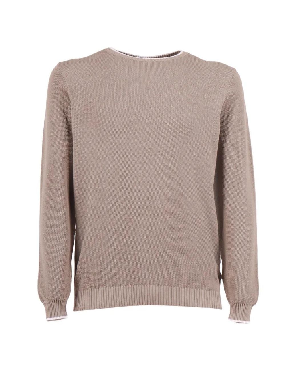 Fedeli Natural Crew-Neck Sweater for men