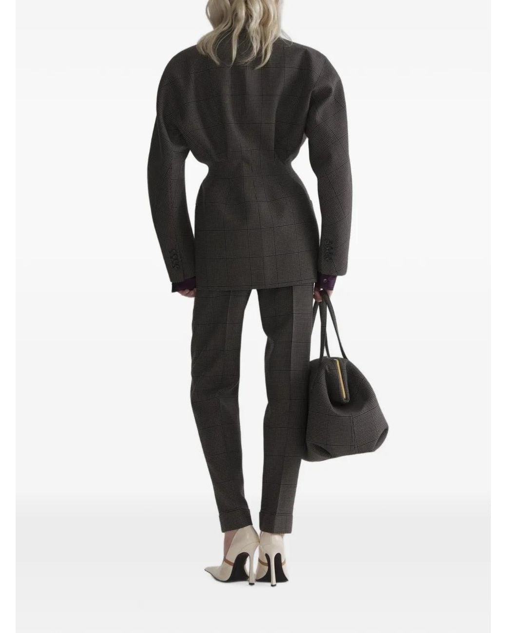 Mugler Black Checked Kimono Jacket