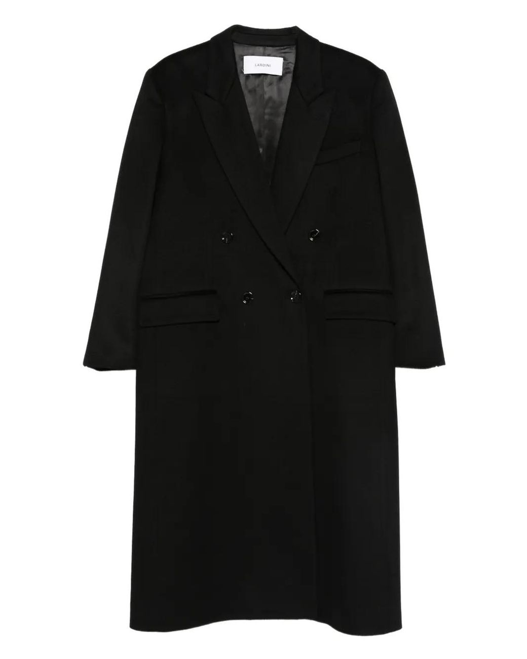 Lardini Black Manteau Martin À Boutonnière Croisée