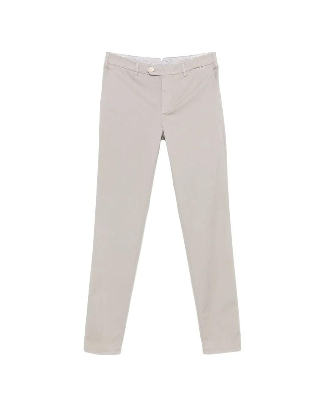 Brunello Cucinelli White Garment-Dyed Italian Fit Trousers for men