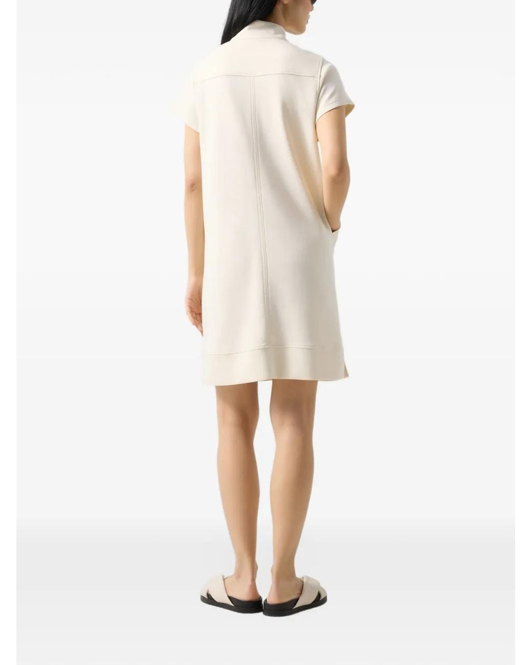 Bogner White Coleen Zip-Neck Mini Dress