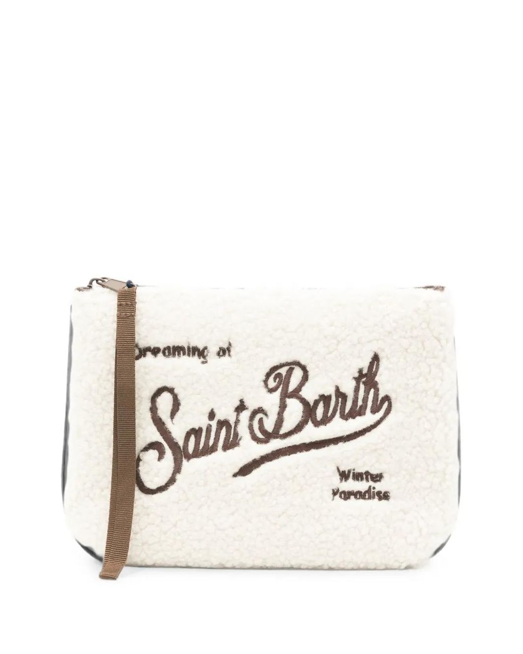 Mc2 Saint Barth Natural Aline Embroidered Clutch Bag