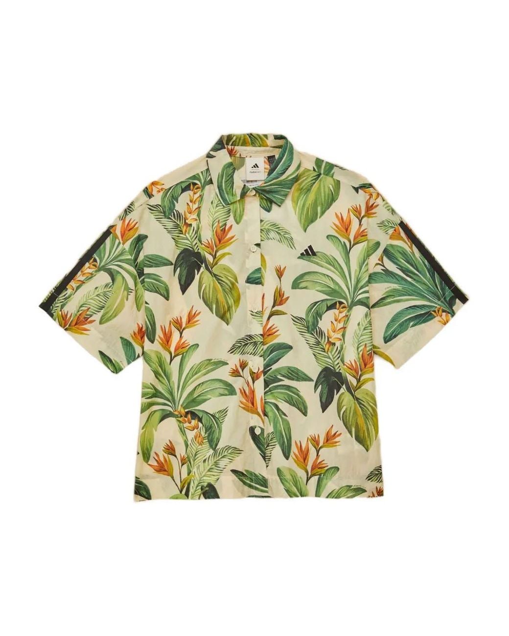 Farm Rio Green Tropical Breeze-Print Shirt