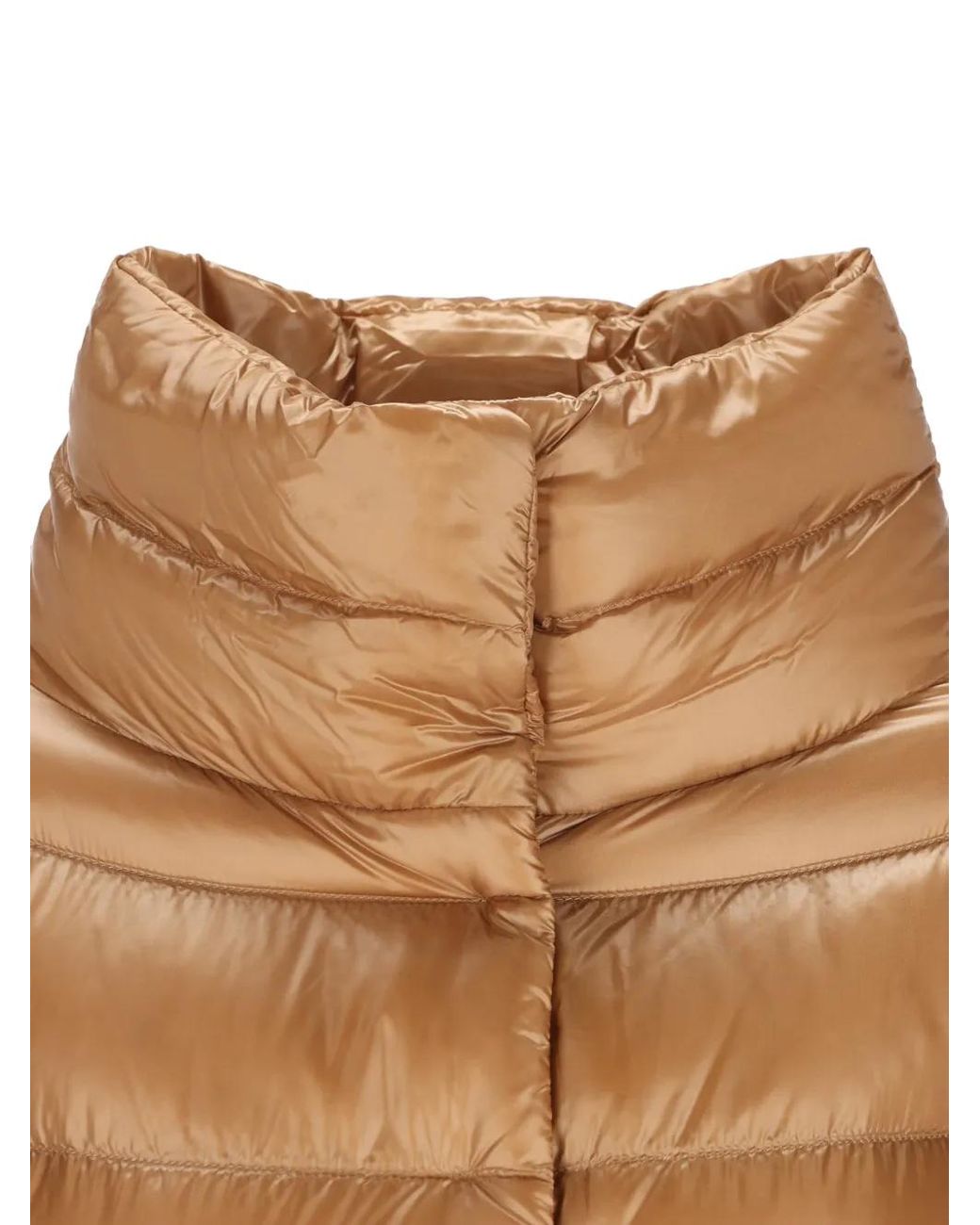 Herno Natural Quilted Funnel-Neck Coat