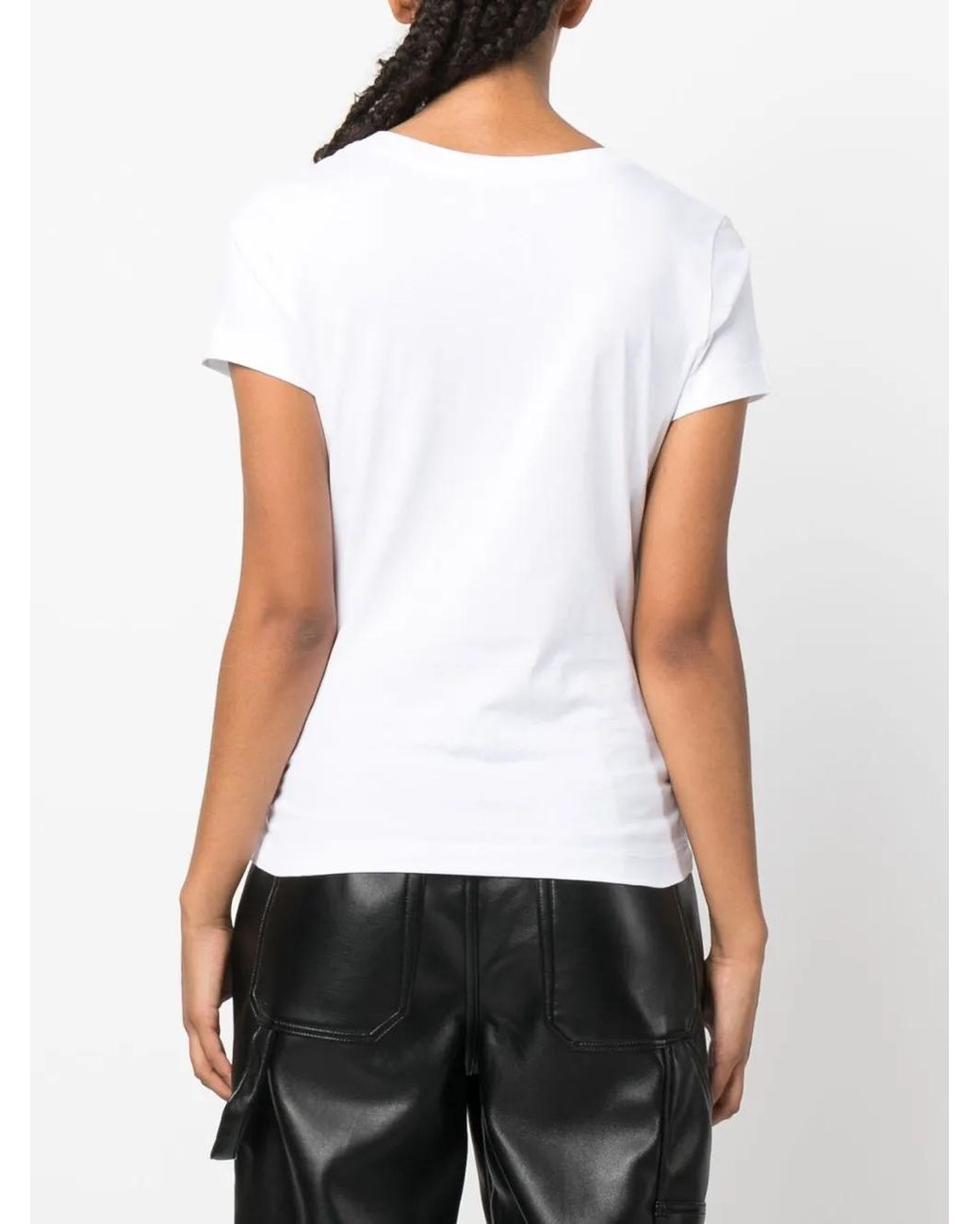 Moschino White Logo-Print Cotton T-Shirt