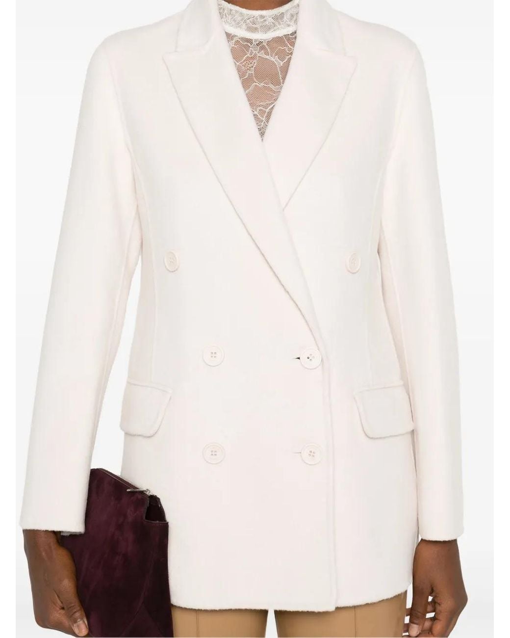 Twinset Natural Double-Breasted Blazer