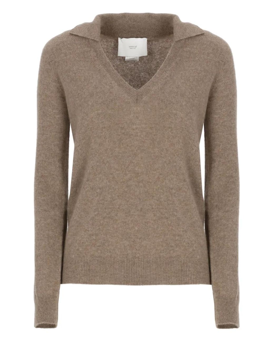 Vanisé Brown V-Neck Collared Polo Shirt