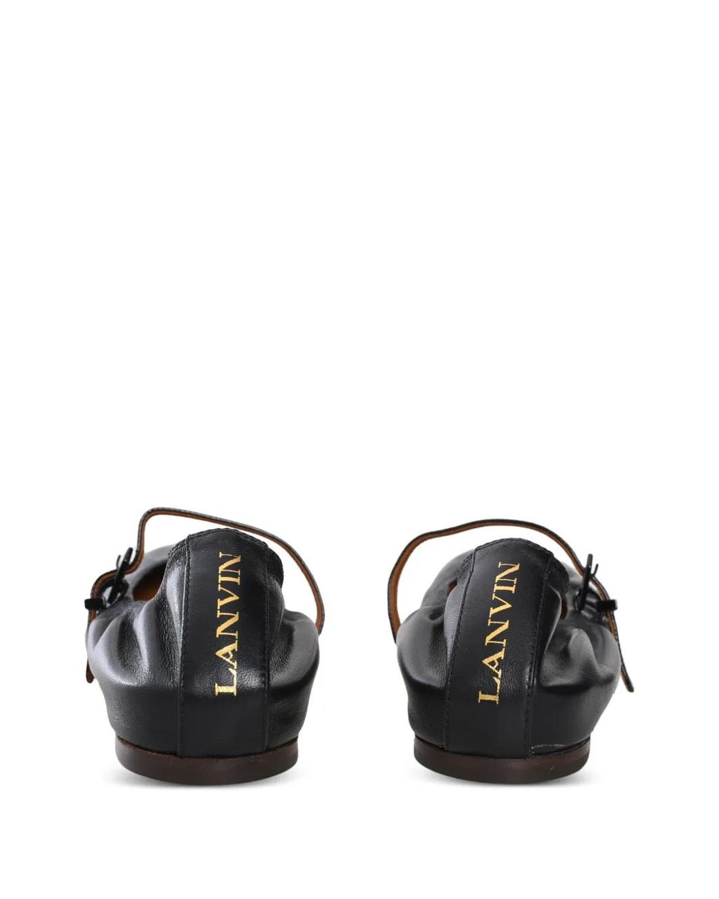 Lanvin Black Leather Ballet Flats