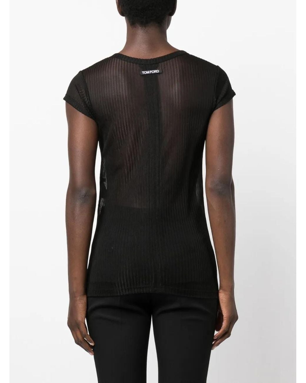 Tom Ford Gray Sheer Crewneck T-shirt