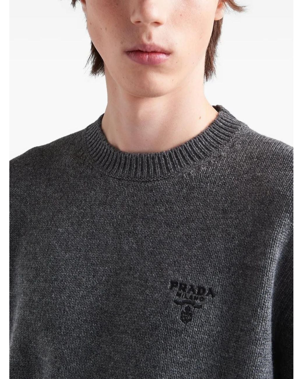 Prada Kasjmier Trui in het Gray voor heren