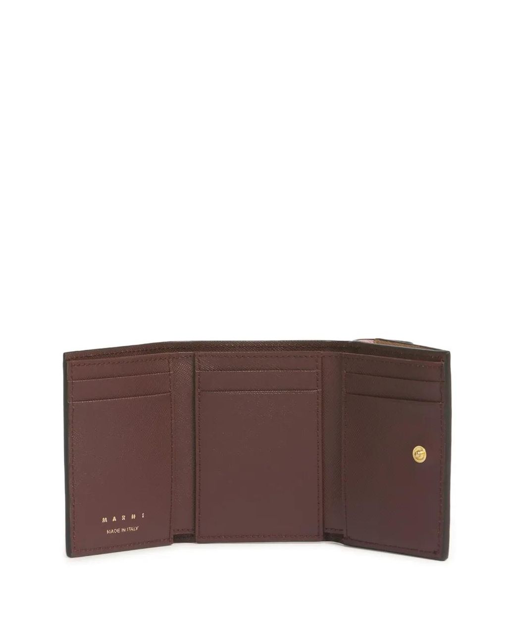 Marni Pink Tri-Fold Saffiano-Leather Wallet