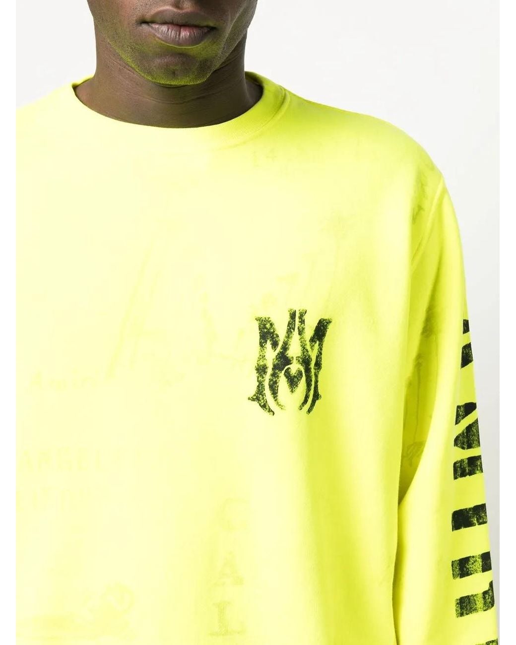 Amiri Yellow Army Stencil Crewneck Sweatshirt for men