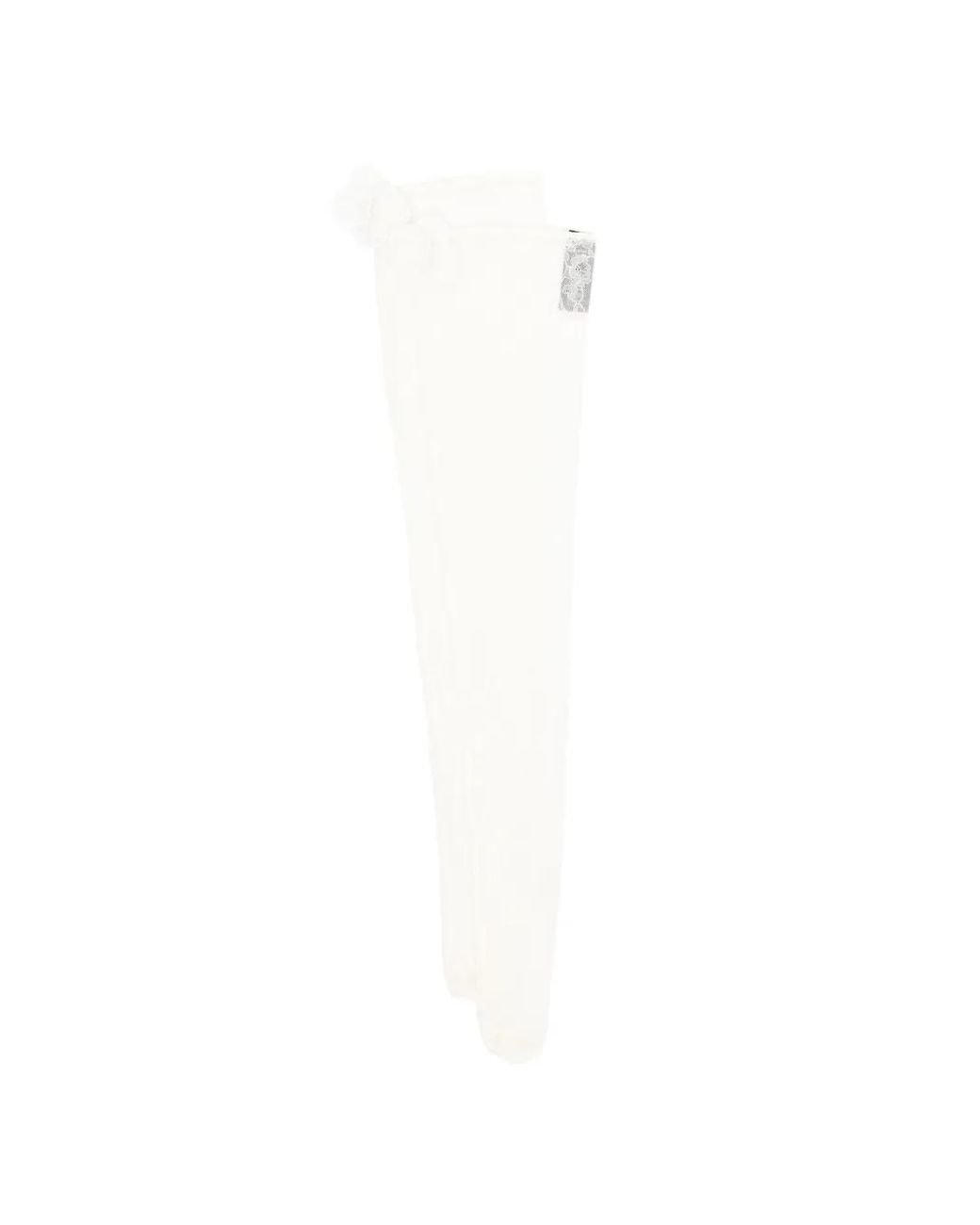 David Koma White Floral-Appliqué Stockings