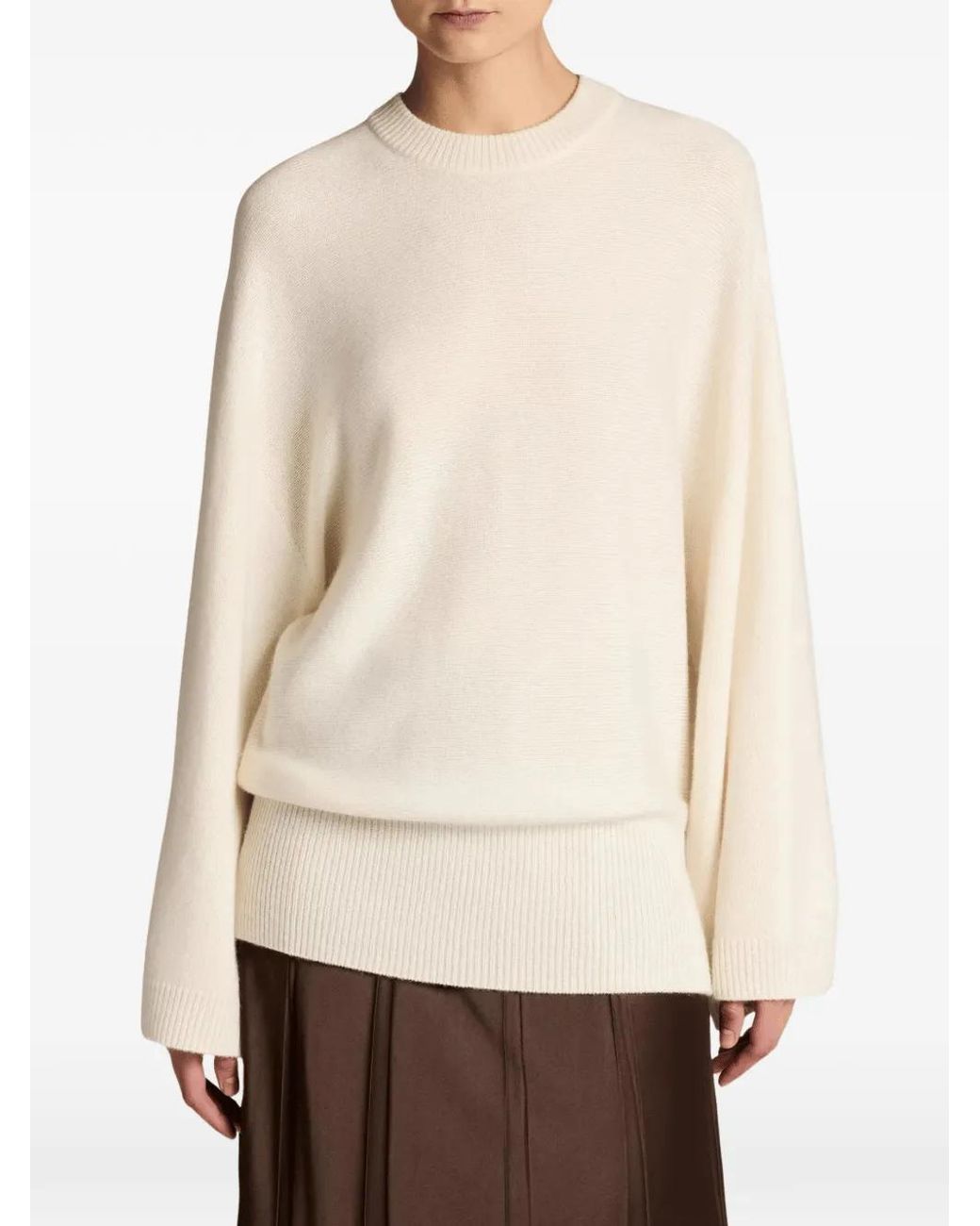 Vince Natural Ribbed-Knit Crew-Neck Sweater