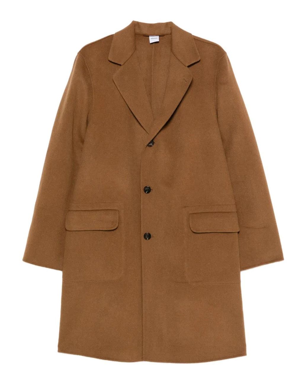 Aspesi Brown Flap-Pocket Coat for men