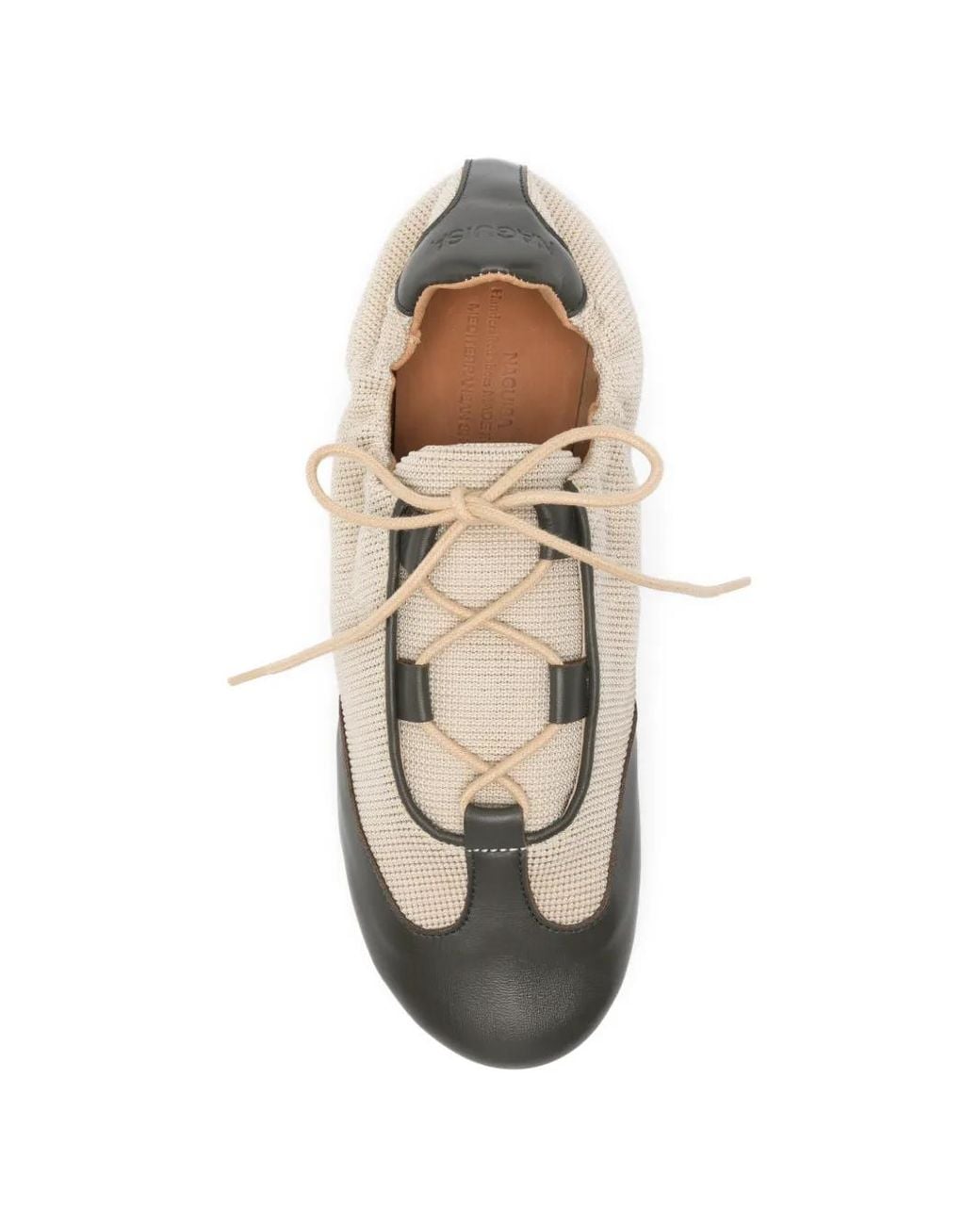 Naguisa White Raluca Leather-Trim Sneakers