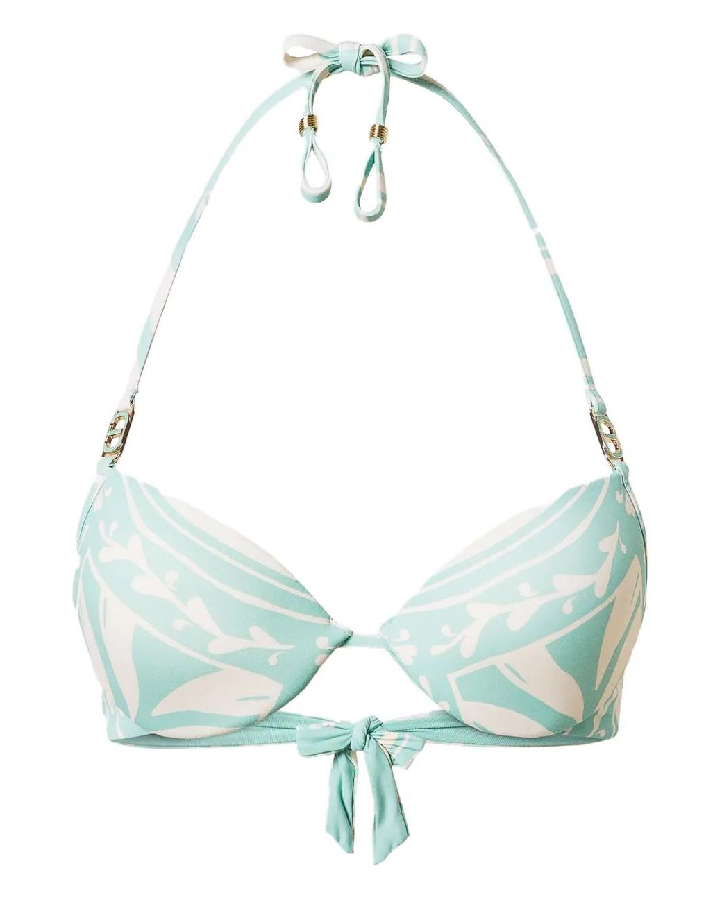 Twinset Blue Printed Triangle Bikini Top