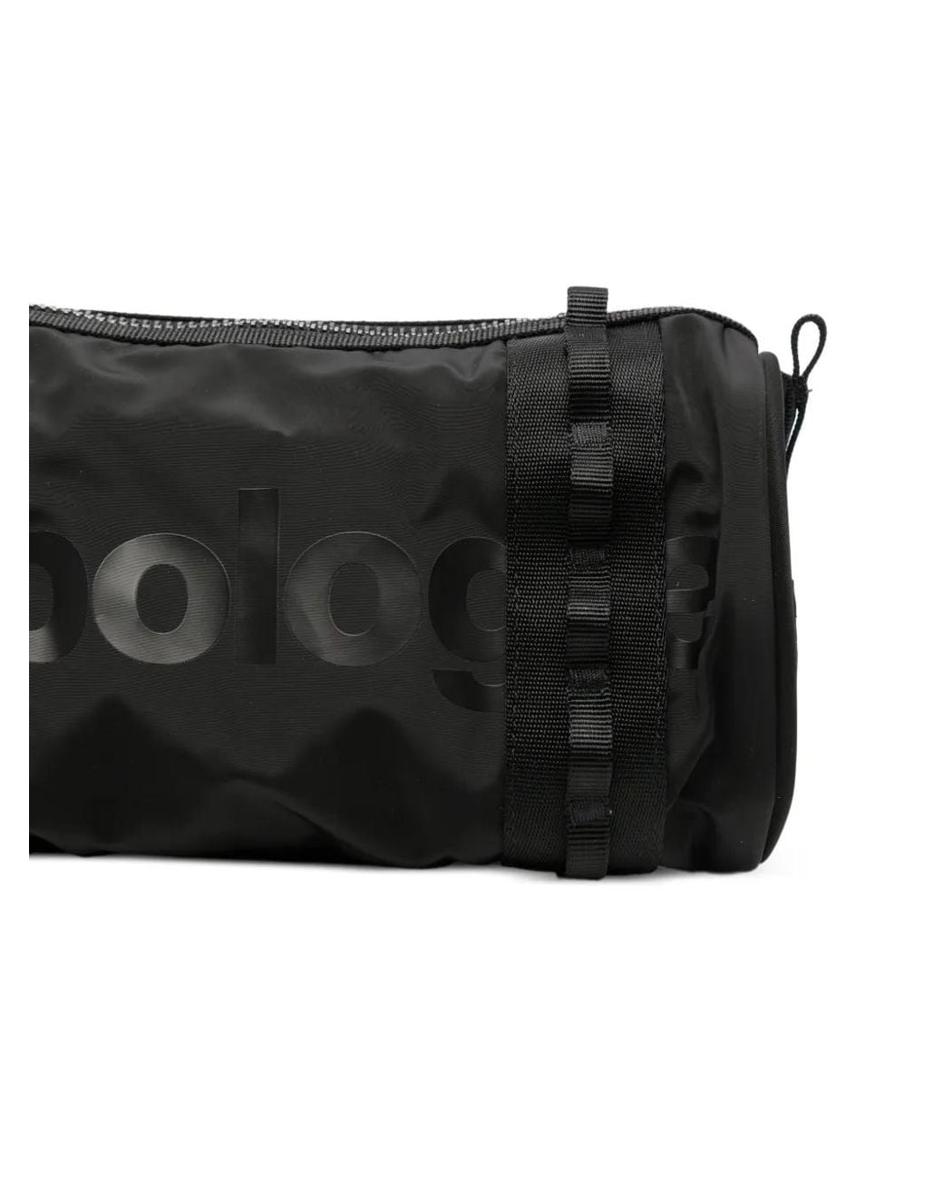 Topologie Black Logo-Print Cylindrical Clutch Bag for men