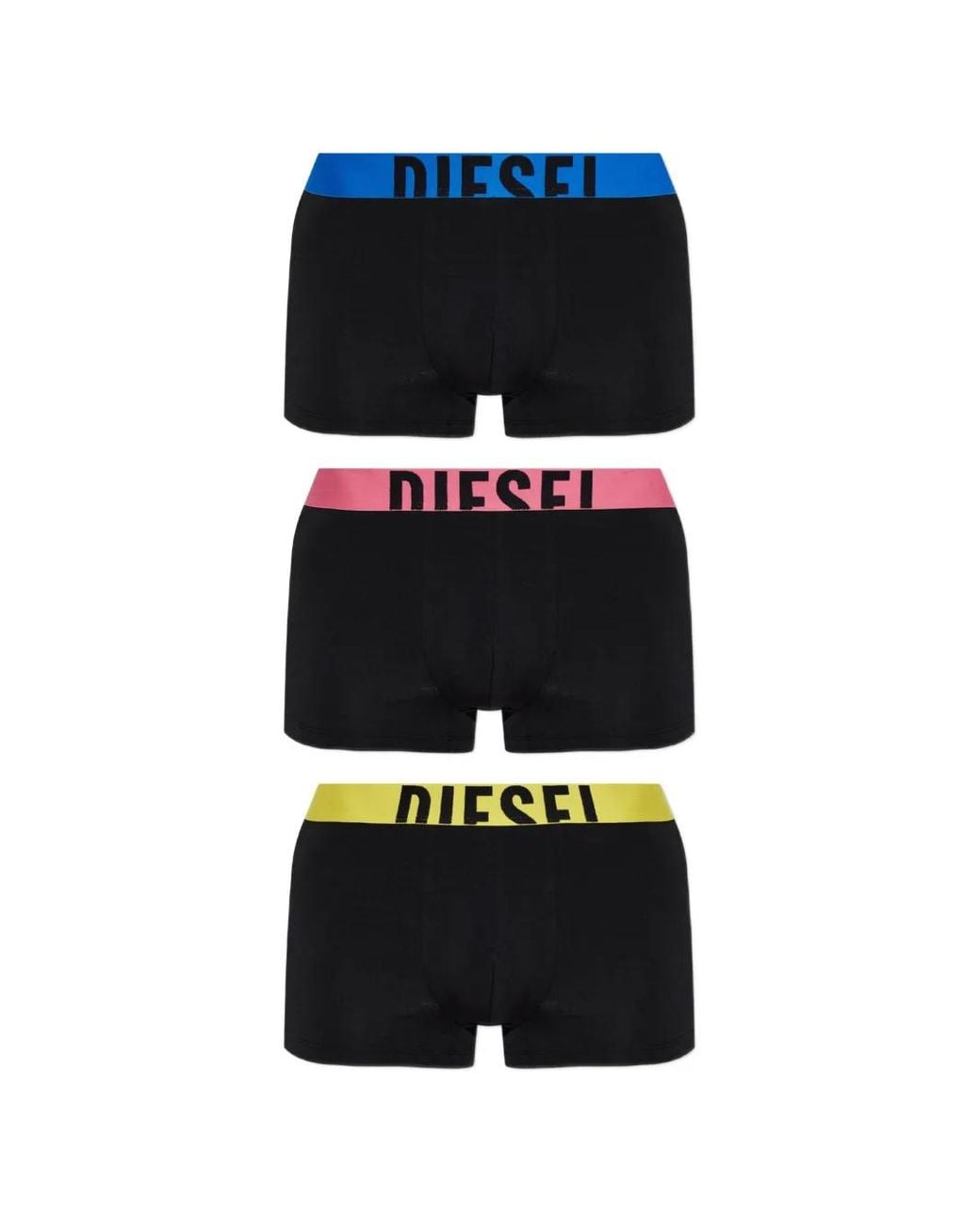 DIESEL Black Logo-Waistband Boxer Shorts (Set Of Three) for men