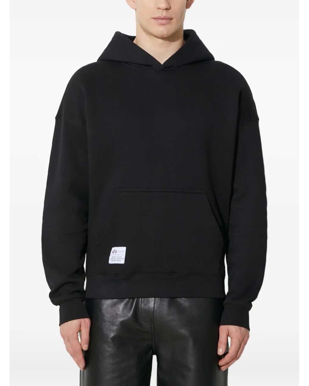 Alpha Industries Black Logo Backprint Hoodie for men