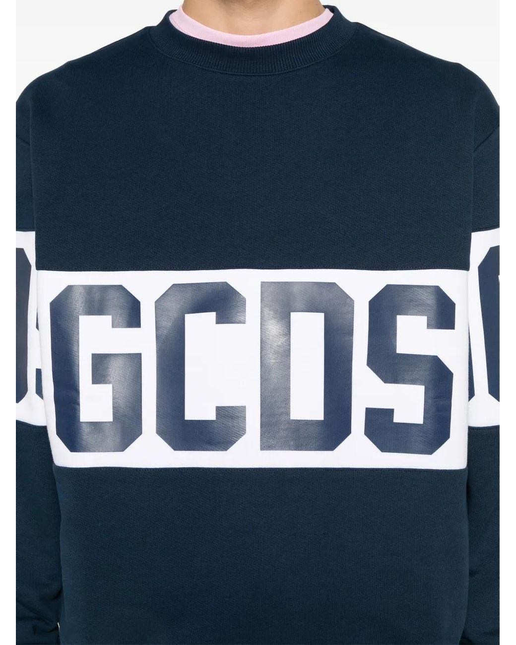 Gcds Blue Logo-Band Sweatshirt for men