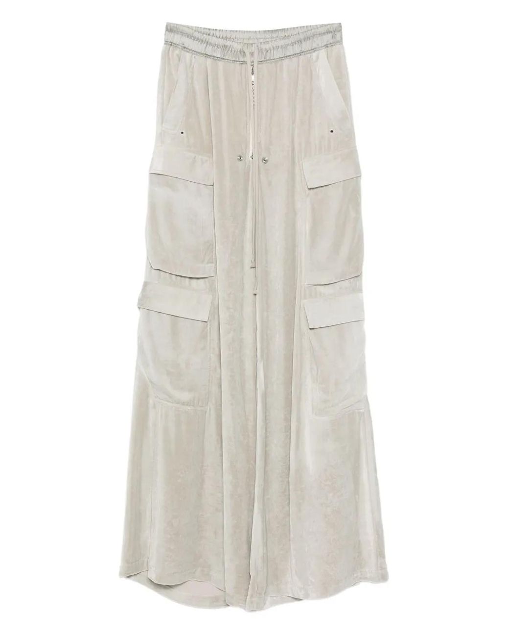 Rick Owens White Cargo-Pocket Trousers