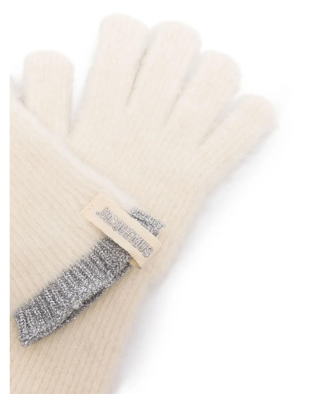 Jacquemus White Alpaca Wool-Blend Long Gloves