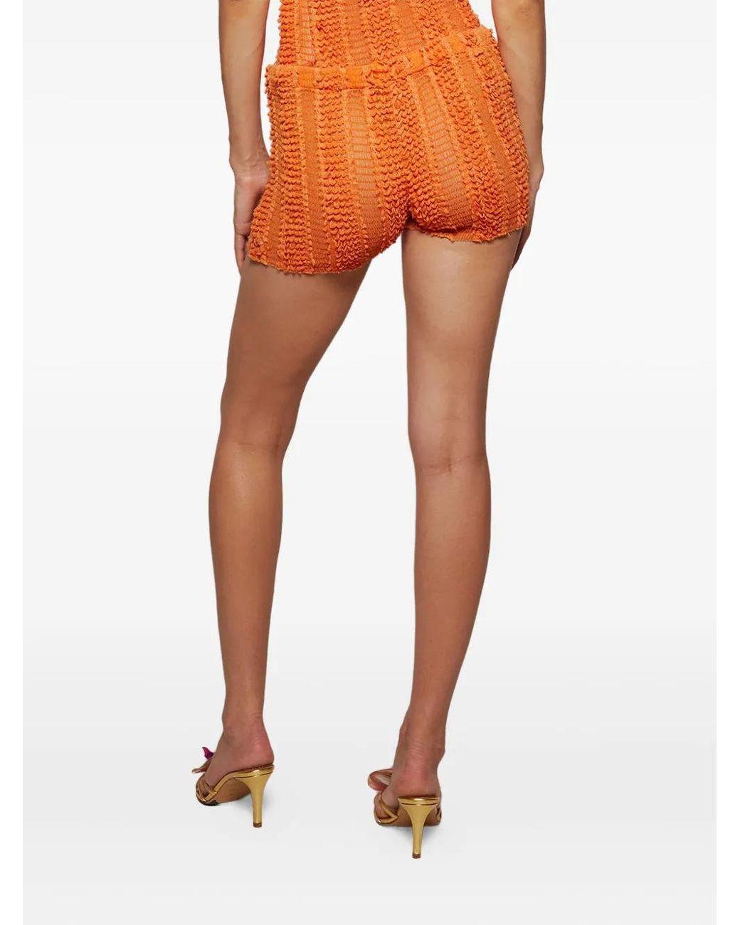 Roberta Einer Orange Short Froncé À Volants