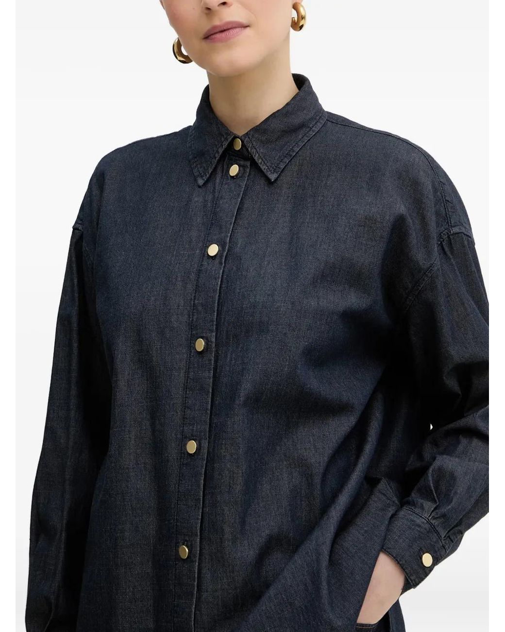 ARMANI EXCHANGE Blue Relaxed-Fit Denim Shirt