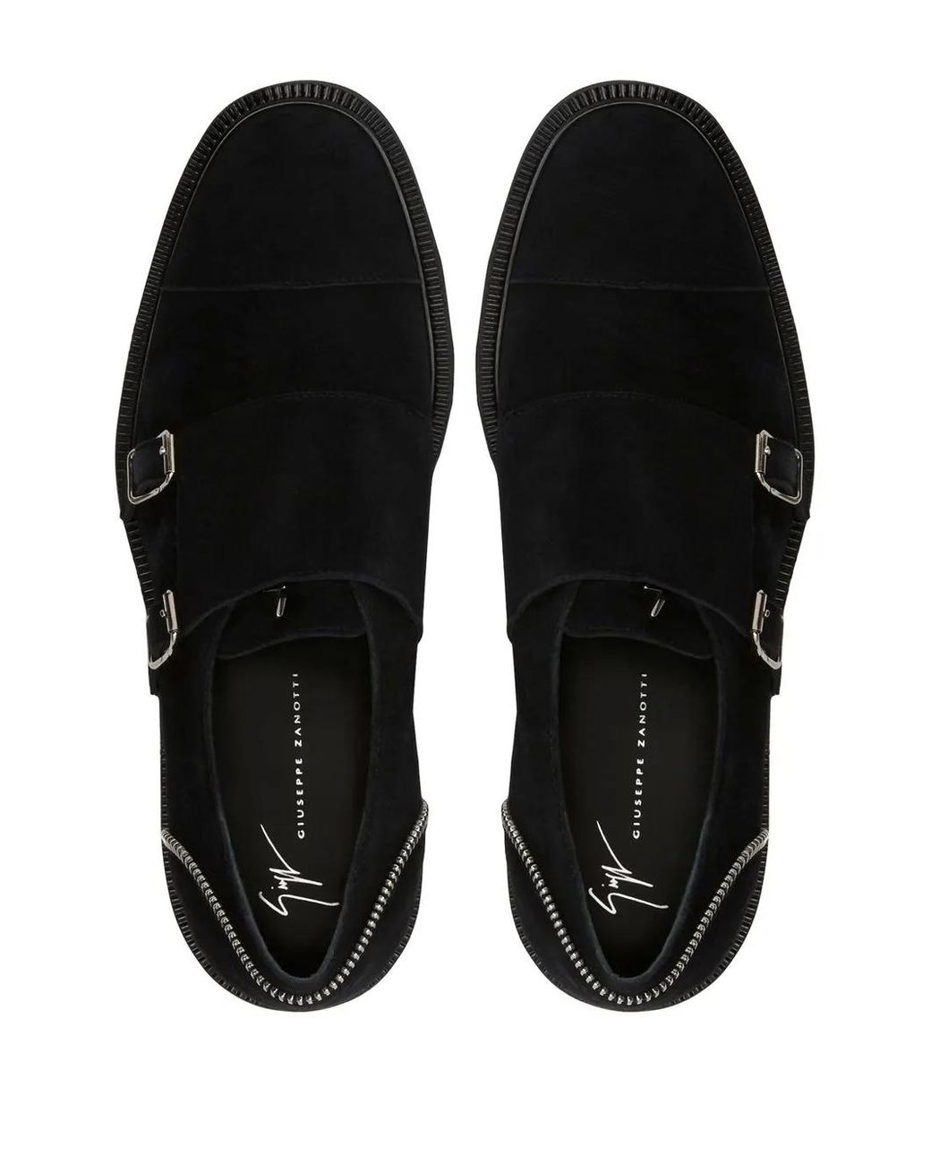 Giuseppe Zanotti Black Johnny Zip-Trimmed Monkey Shoes for men