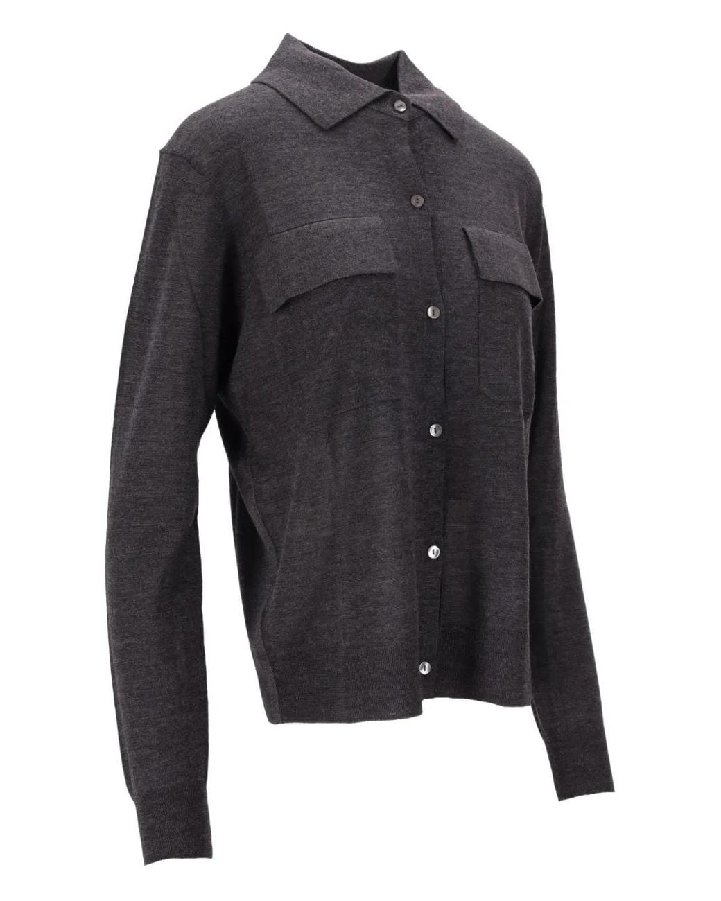 P.A.R.O.S.H. Gray Cardigan À Poche Poitrine