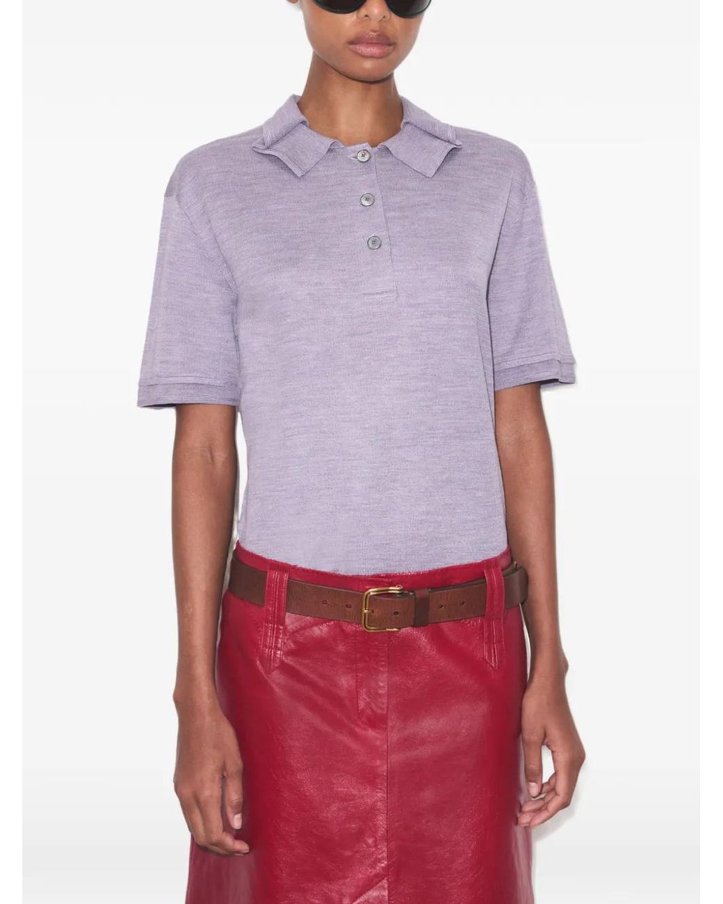 Tory Burch Purple Silk Polo