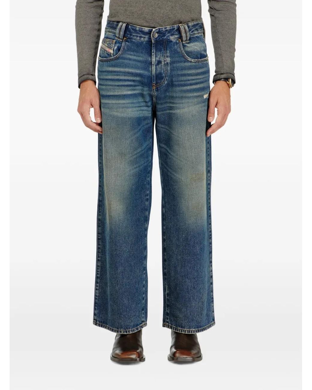 DIESEL Blue Relaxed Jeans High-Waist 1982 D-Hakou for men