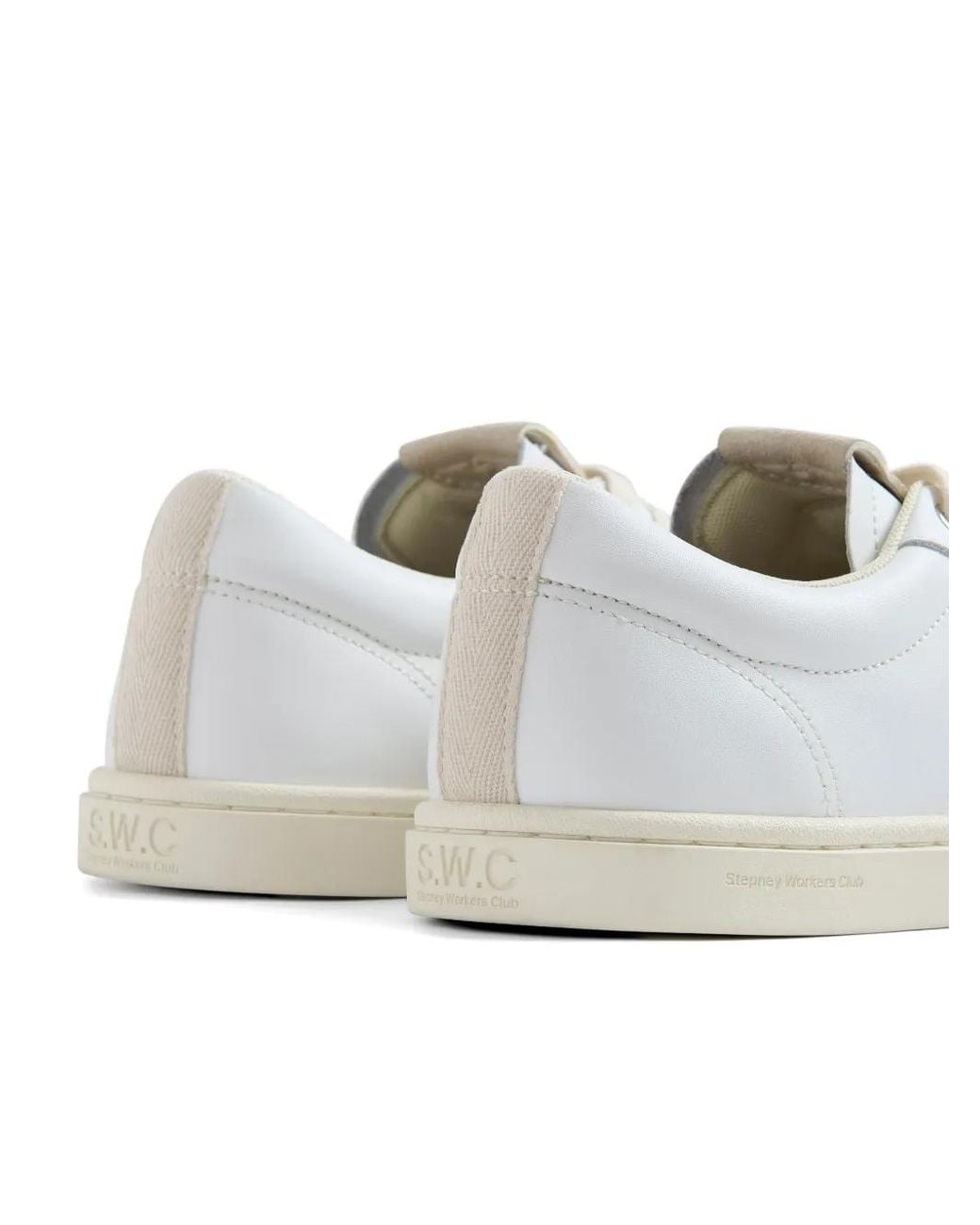 Stepney Workers Club White Surma Leather Sneakers for men