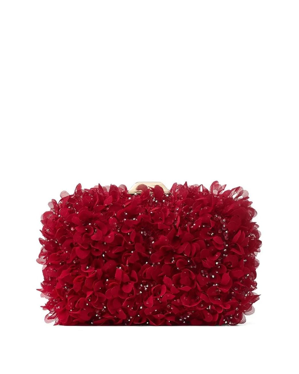 Jimmy Choo Cloud Petal-Embroidered Satin Clutch Bag