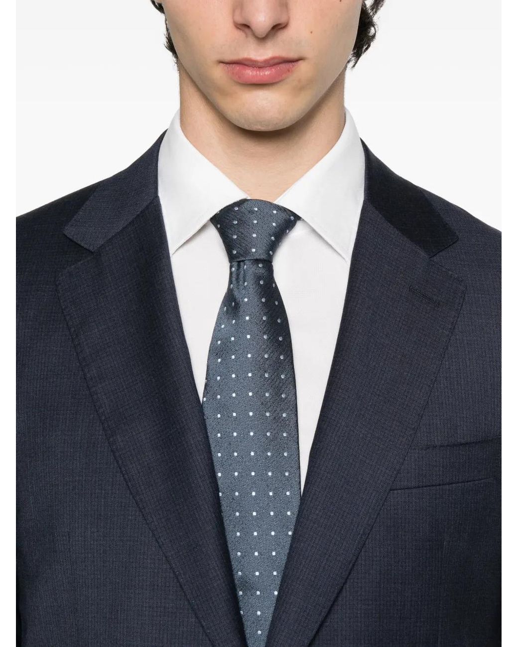 Canali Blue Checked Two-Button Suit for men