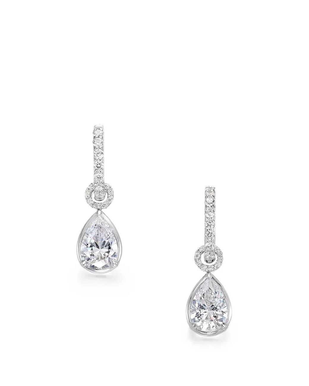 Anabela Chan White Lab-Grown Diamond Pear Hoop Earrings