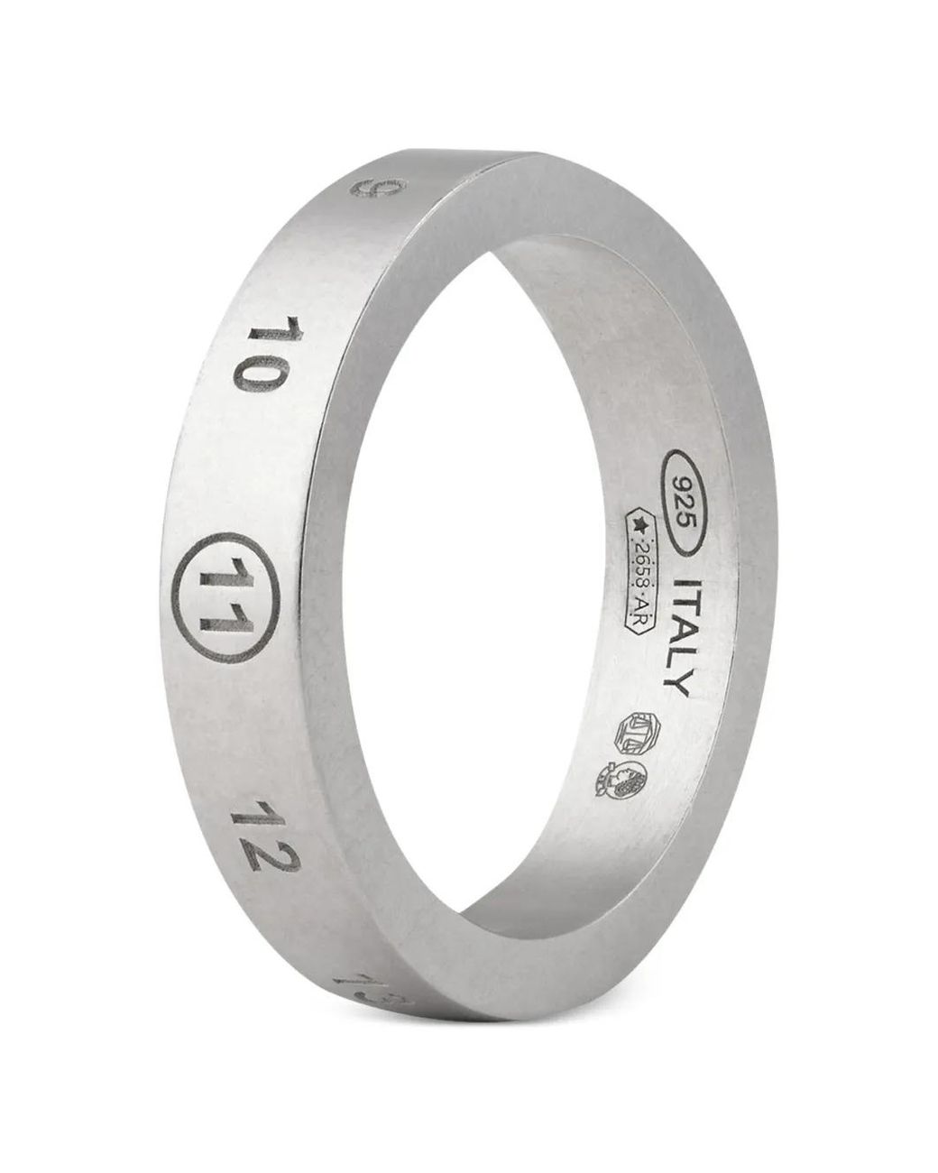 Anello Numeric Con Logo Inciso di Maison Margiela in Gray