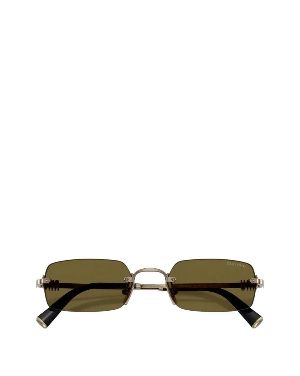 Miu Miu Green Rectangle-Frame Sunglasses