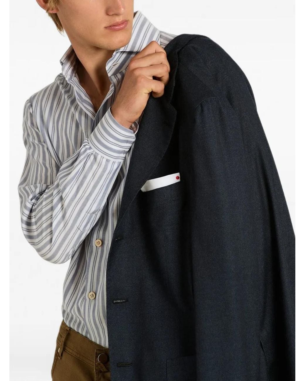 Chaqueta Con Botones Kiton de hombre de color Blue